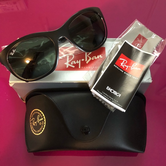 Ray-Ban Accessories - NIB RAY BAN WOMEN'S Black on Clear Sunglasses
